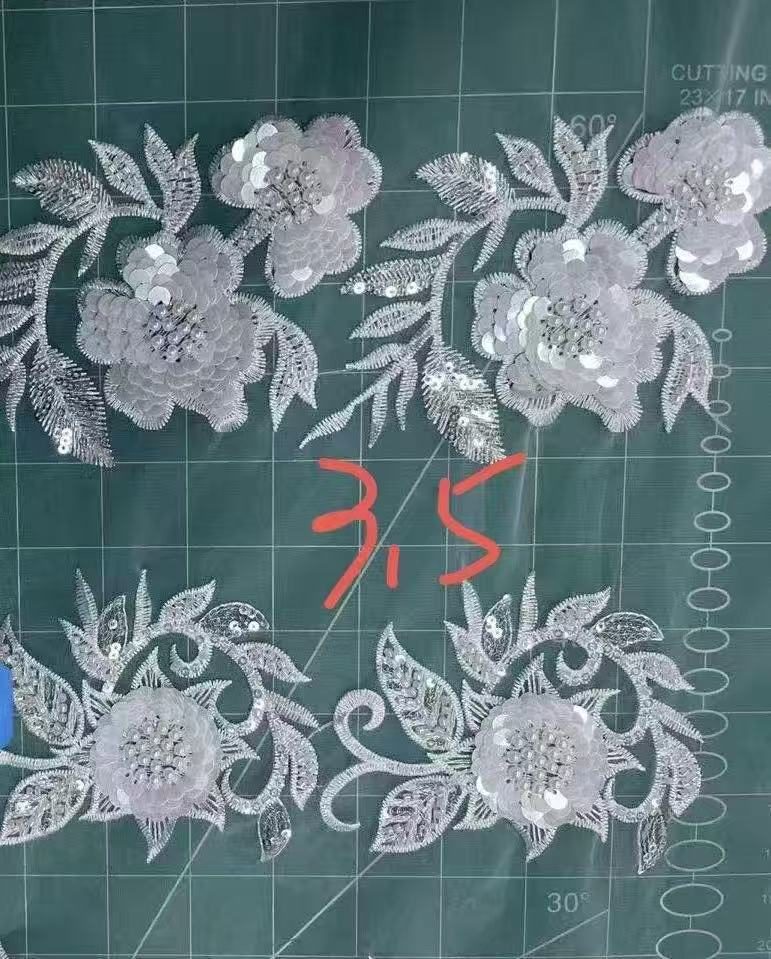 Sequined lace trims